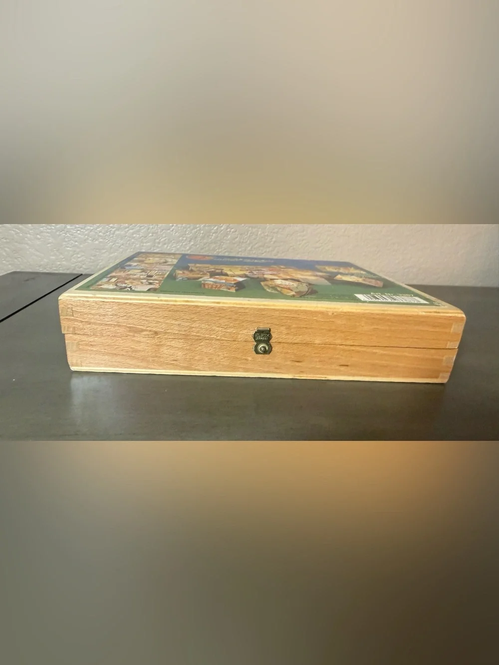 Vintage Eichhorn Germany Wooden Fairy Tale Picture Cube Puzzle Box